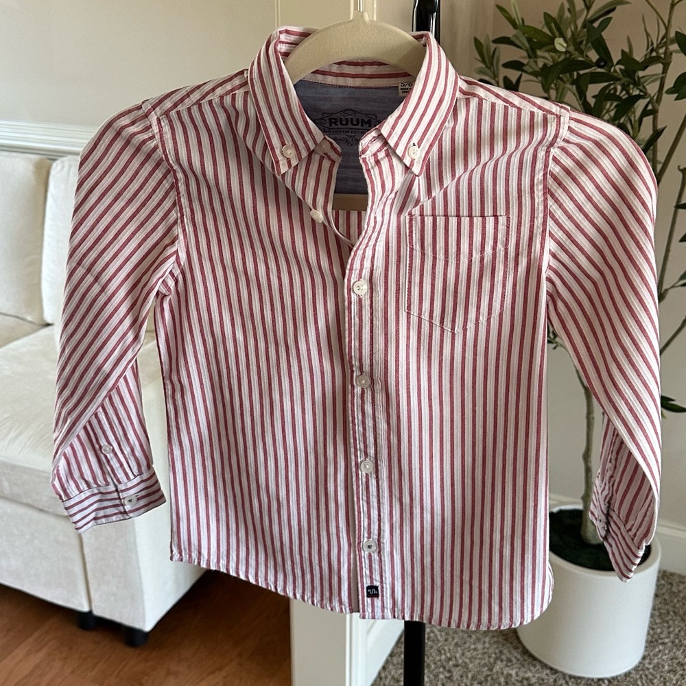 RUUM Kids Red Striped Shirt